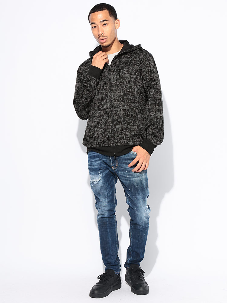 EMPORIO ARMANI (エンポリオアルマーニ) 総柄ロゴ ダブルジップ