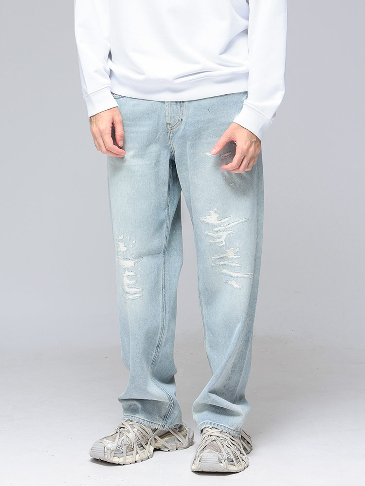 DIESEL (ディーゼル) ダメージ加工 ボタンフライ デニム ジーンズ D