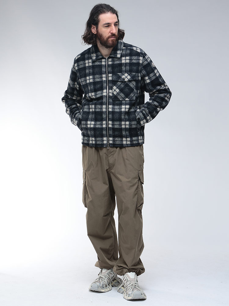 MONCLER (モンクレール) チェックウール フルジップ ブルゾン シャツ