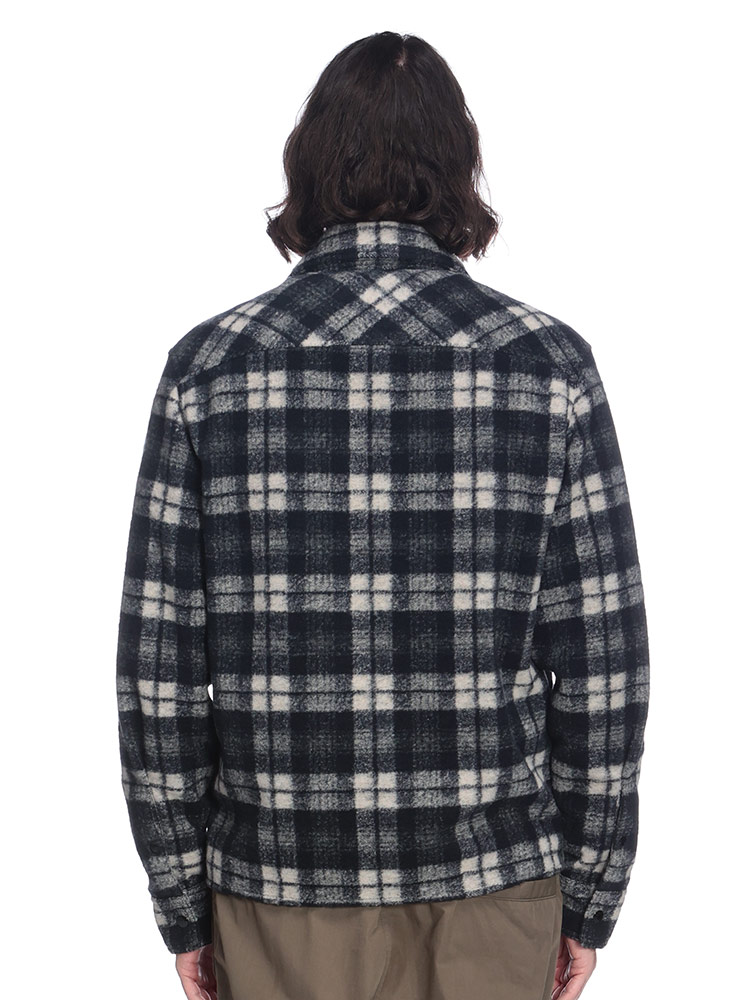 MONCLER (モンクレール) チェックウール フルジップ ブルゾン シャツ