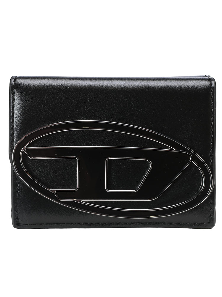 DIESEL (ディーゼル) メタルオーバルD レザー 三つ折り財布