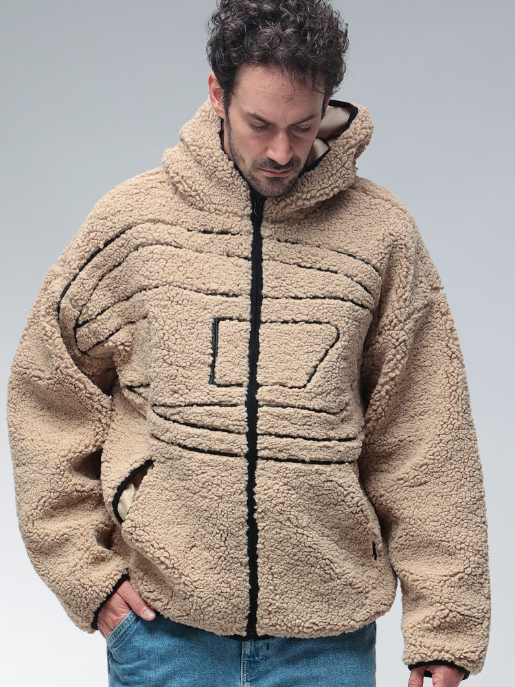 DIESEL (ディーゼル) メガオーバルD フルジップ ボアジャケット