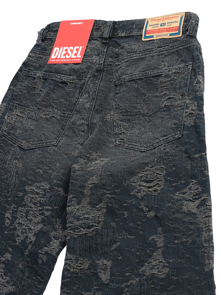 DIESEL (ディーゼル) ダメージ加工 ワイド デニム パンツ relaxed