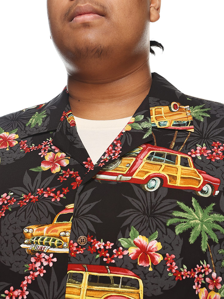 アロハシャツ MADE IN HAWAII レーヨン100％ クラシックカー オープン