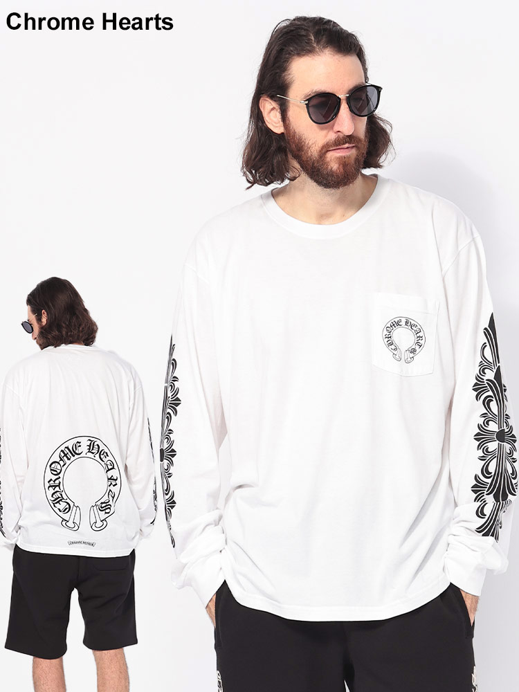 Chrome Hearts (クロムハーツ) プリント クルーネック 長袖 Tシャツ