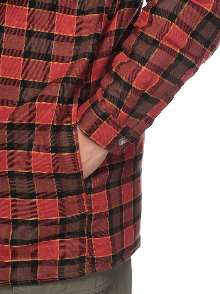 ブルゾン 中綿ジャケット 撥水 チェック柄 フード付き レイヤード風