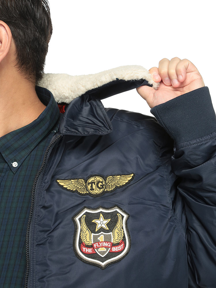 ナイロンジャケット ファー着脱 刺繍パッチ コロナド アウター