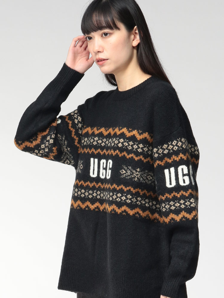 UGG (アグ) ライン ロゴ クルーネック ニット KAELAN ケイラン