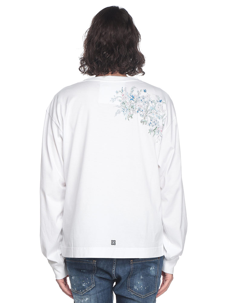 GIVENCHY (ジバンシィ) フラワープリント クルーネック 長袖 Tシャツ