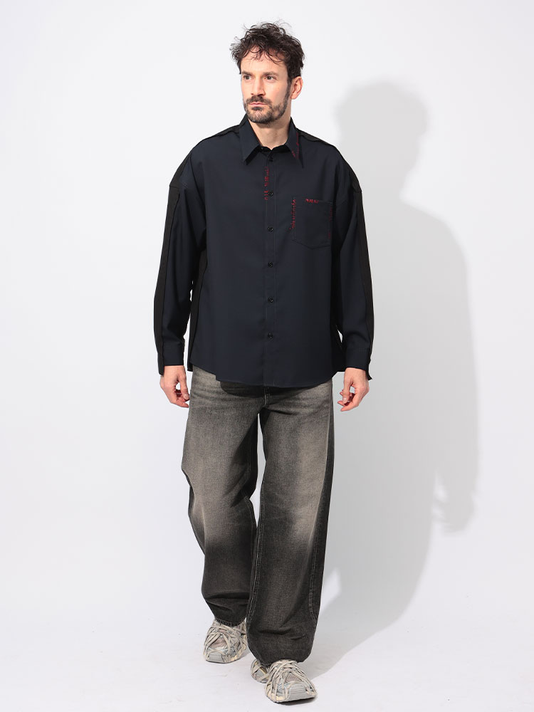 MARNI (マルニ) トロピカルウール ステッチアクセント 長袖 ドッキング