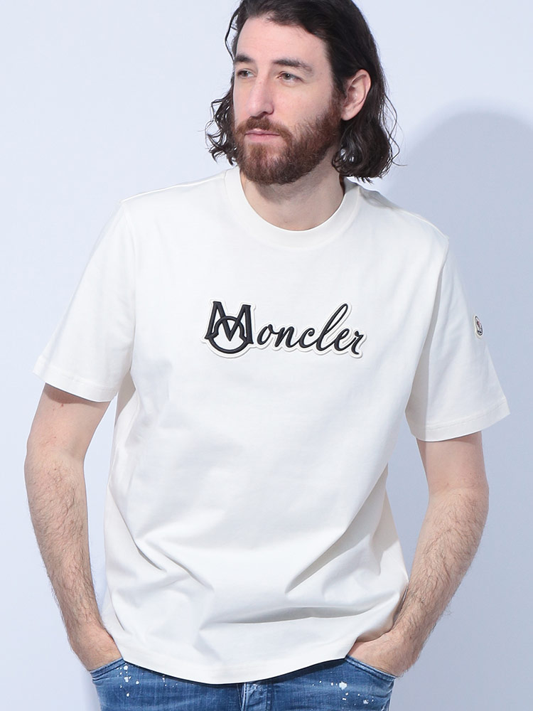 MONCLER (モンクレール) 刺繍ロゴ クルーネック 半袖 Tシャツ