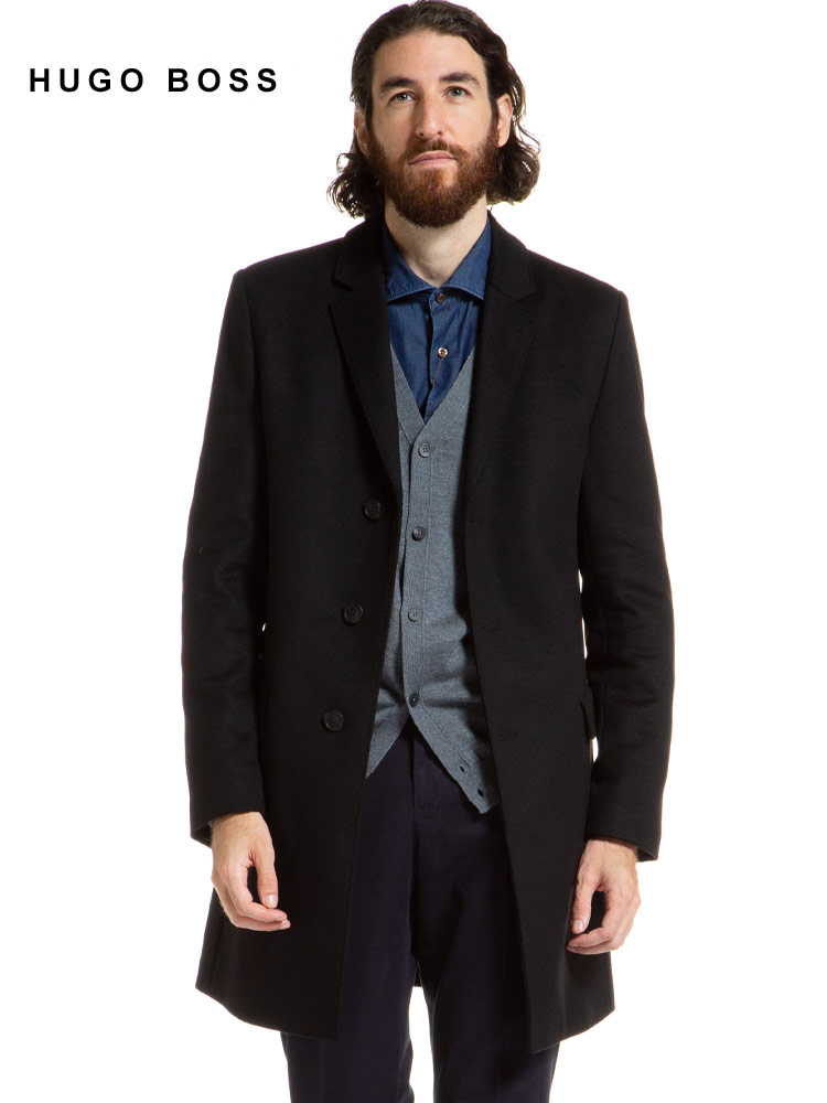 ヒューゴボス メンズ HUGO BOSS カシミヤ混 ウール シングル