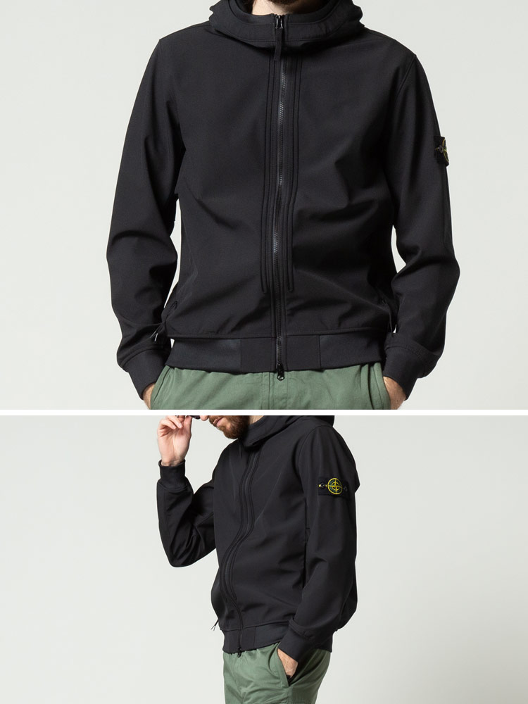 STONE ISLAND (ストーンアイランド) ソフトシェル フード フルジップ