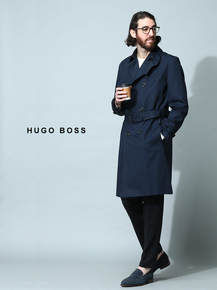 HUGO BOSS (ヒューゴボス) ダブル ロング トレンチコート