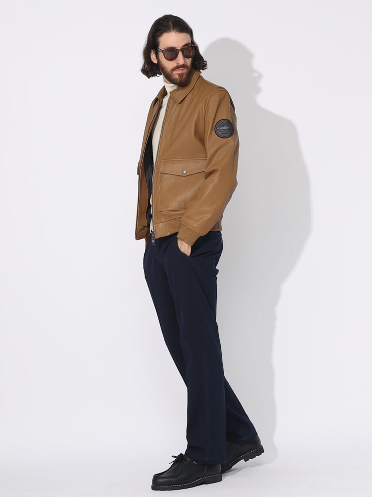 HUGO BOSS (ヒューゴボス) レザー ダブルジップ ジャケット HB50499073