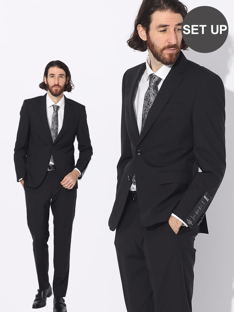 HUGO BOSS (ヒューゴボス) ストレッチ 無地 シングル スーツ
