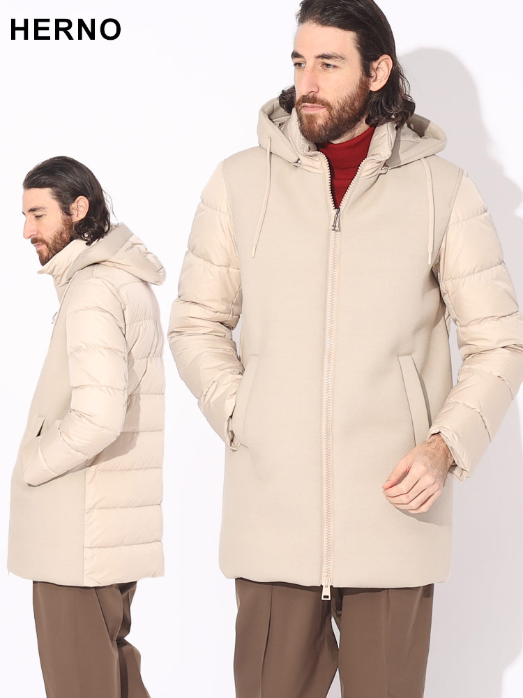 HERNO (ヘルノ) 切り替え フード着脱 フルジップ ダウンコート