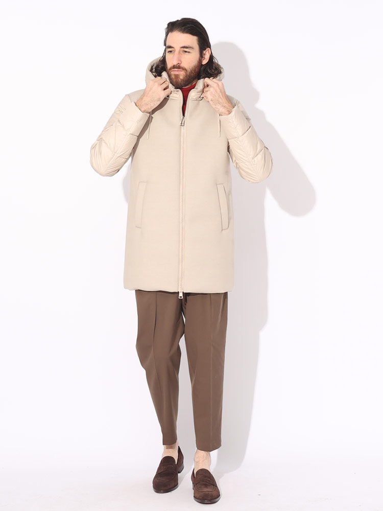 HERNO (ヘルノ) 切り替え フード着脱 フルジップ ダウンコート