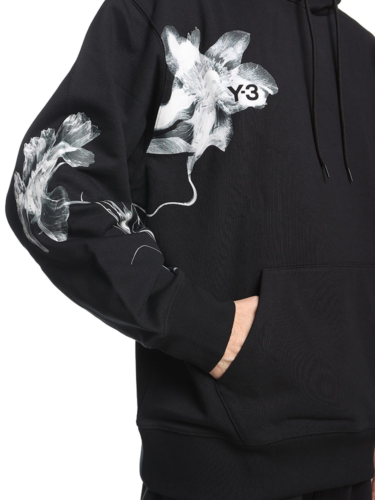 Y-3 (ワイスリー) 裏毛グラフィクロゴ ポケット付き プルオーバー