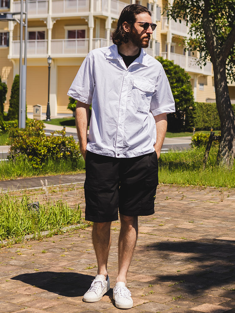 STONE ISLAND (ストーンアイランド) コットン 隠しボタン パッチ