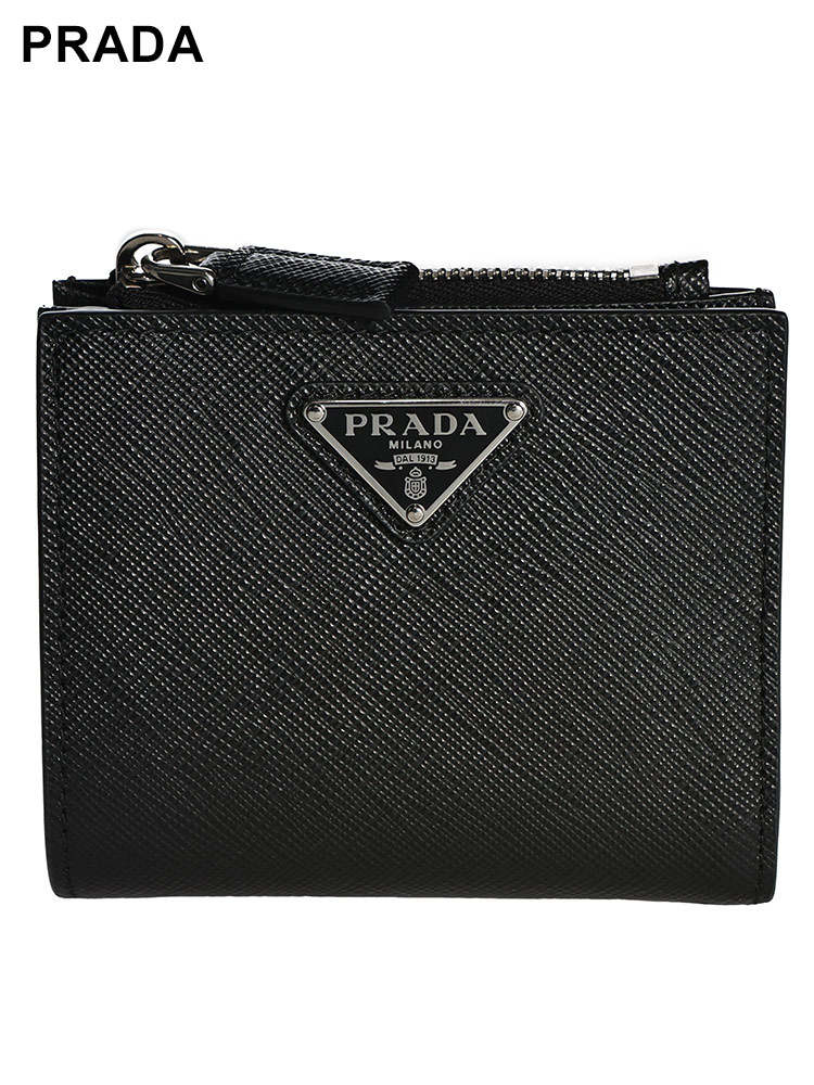 PRADA (プラダ) サフィアーノレザー スナップボタン開閉 コンパクト