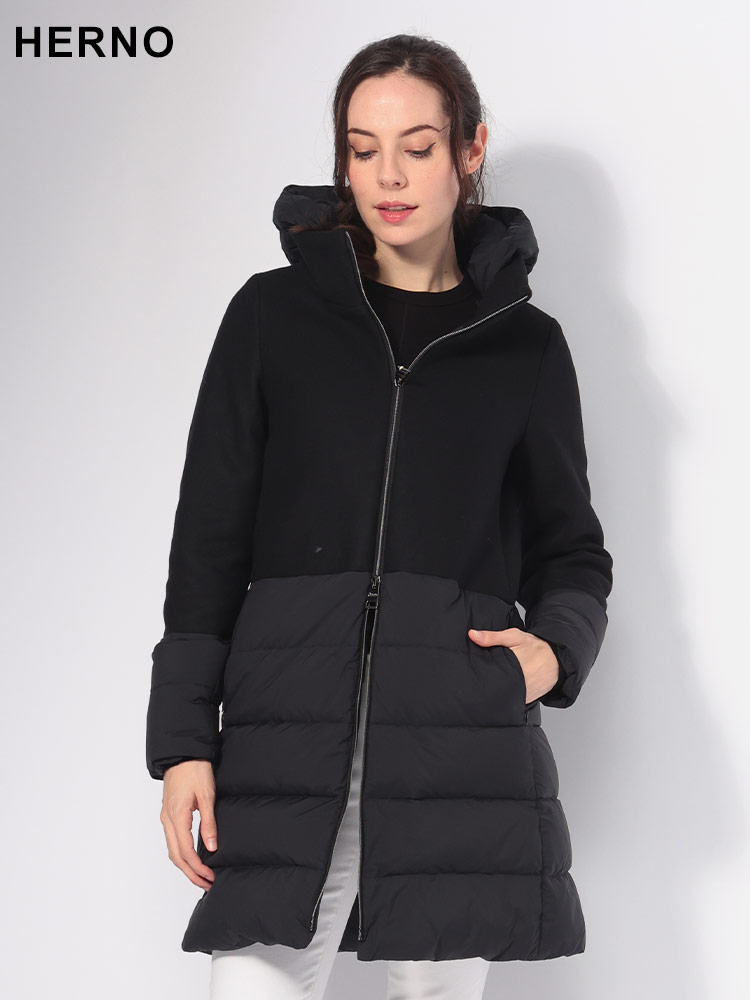 HERNO (ヘルノ) ウールコンビ フルジップ ダウンコート HRLPI001965D