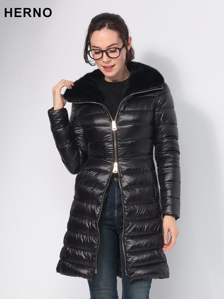HERNO (ヘルノ) フェイクファー取り外し フルジップ ダウンコート