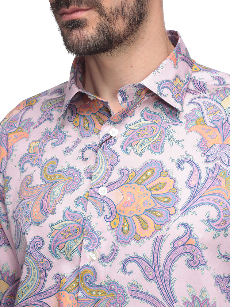 ETRO (エトロ) 綿100％ ペイズリー柄 長袖 シャツ ETMRIB0001SA5F2