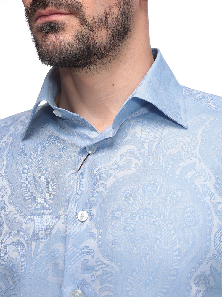 ETRO (エトロ) 綿100％ ペイズリージャガード 長袖 シャツ