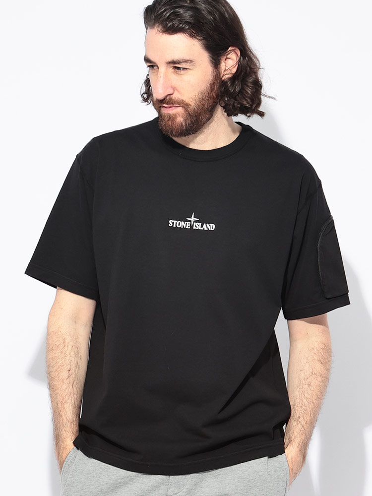 STONE ISLAND (ストーンアイランド) 袖ジップポケット クルーネック