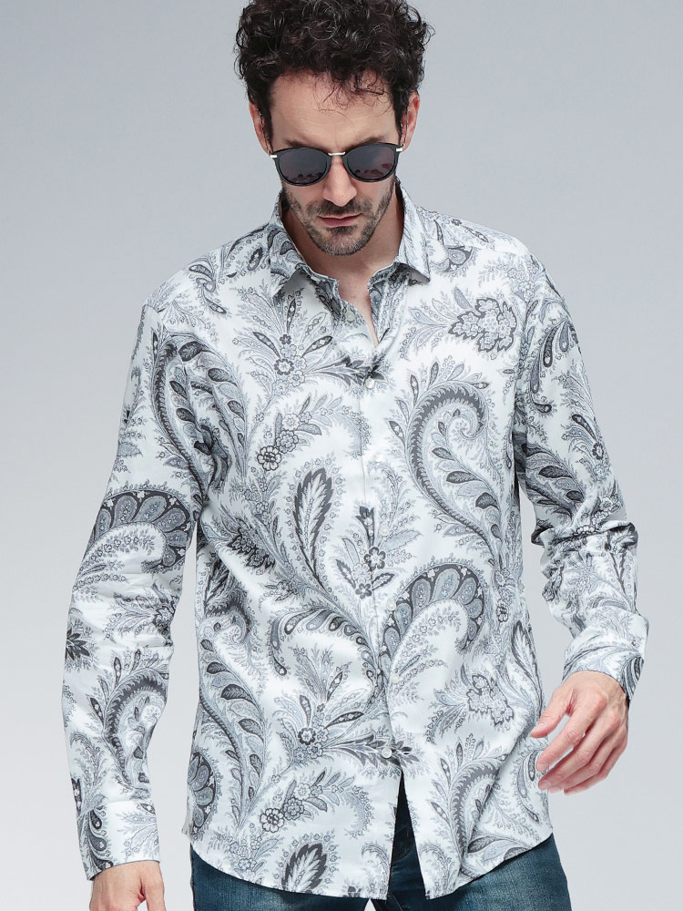 ETRO (エトロ) コットン ペイズリー柄 長袖 シャツ ETMRIB0199SA5L1