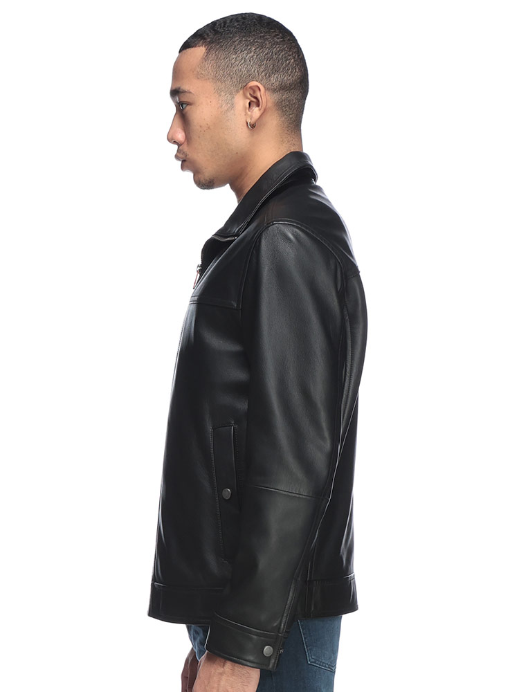 HUGO BOSS (ヒューゴボス) ナッパレザー フルジップ スタンドカラー