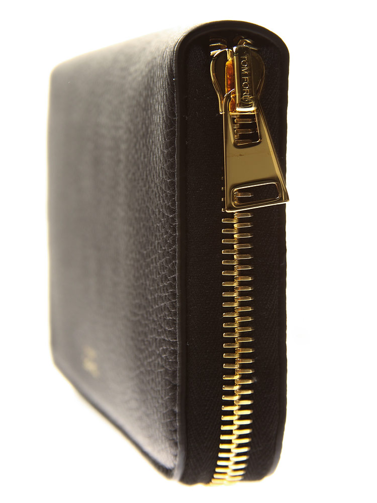 TOM FORD (トム フォード) レザー ロゴ ラウンドジップ 長財布