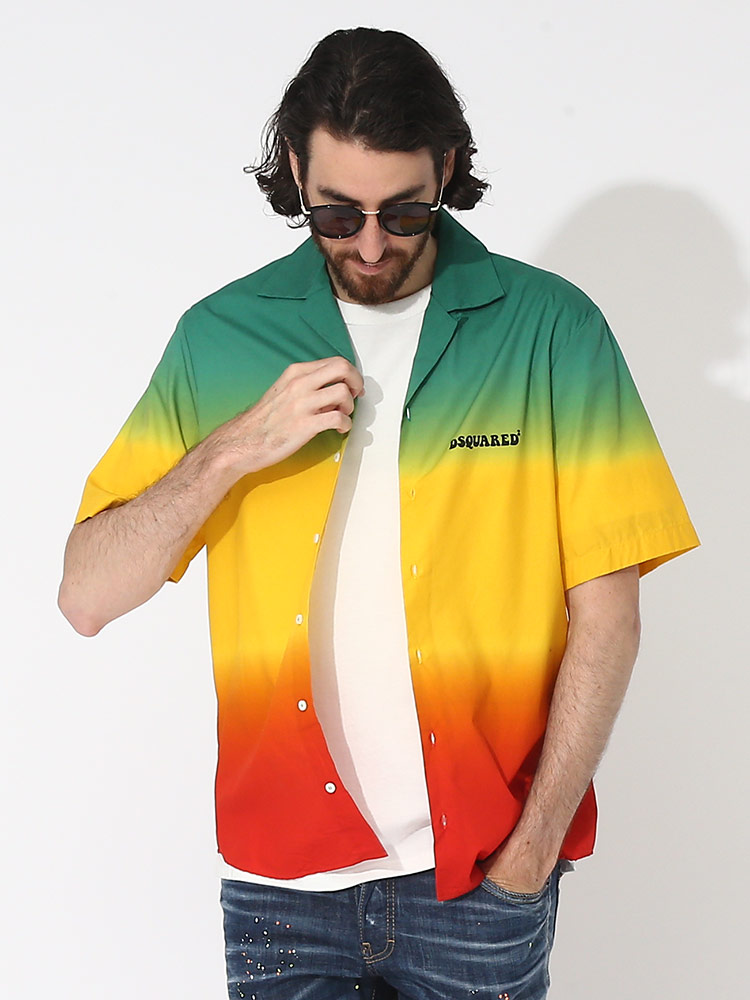 DSQUARED2 (ディースクエアード) ラスタ オープンカラー 半袖 シャツ