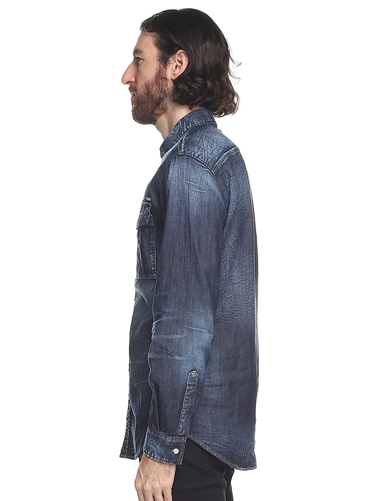 DSQUARED2 (ディースクエアード) ポケット 長袖 デニムシャツ