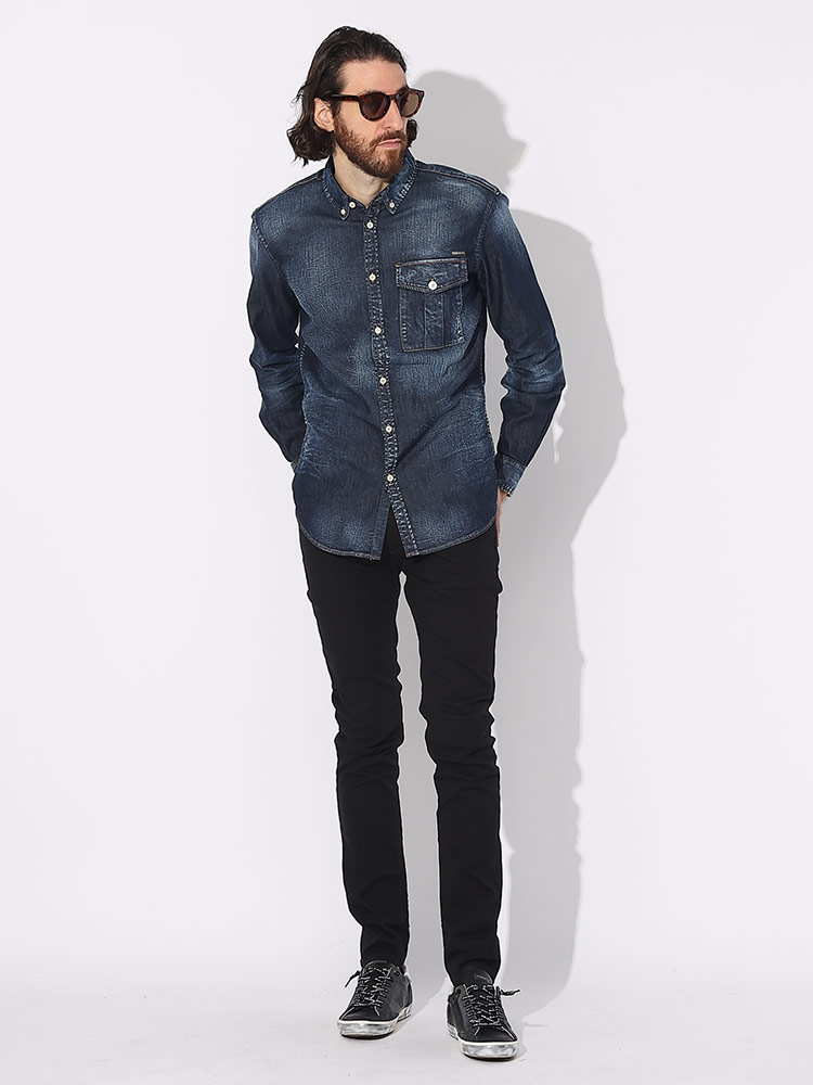 DSQUARED2 (ディースクエアード) ポケット 長袖 デニムシャツ