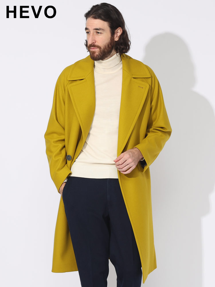 HEVO (イーヴォ) ウエストベルト ダブル ロングコート BRINDISI