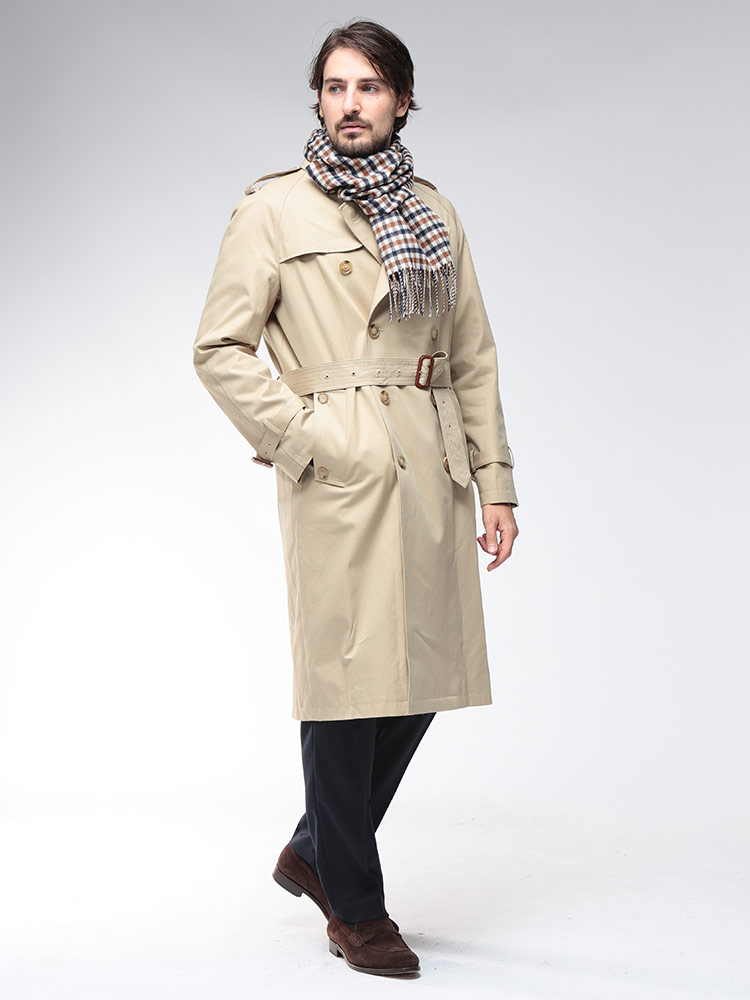 Aquascutum (アクアスキュータム) 総裏チェック ダブルトレンチコート