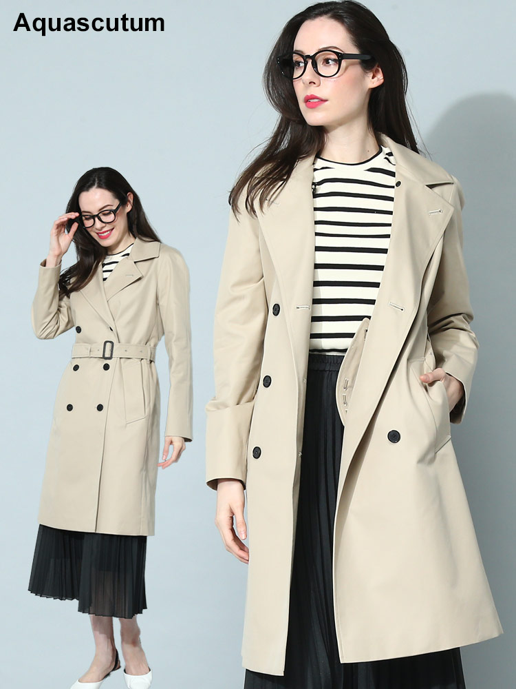 Aquascutum (アクアスキュータム) コットン ウエストベルト トレンチ