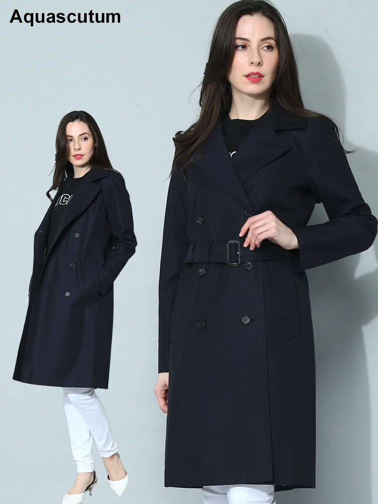 Aquascutum (アクアスキュータム) コットン ウエストベルト トレンチ