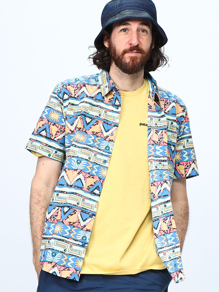 Patagonia (パタゴニア) オーガニックコットン 総柄 ボタン留め
