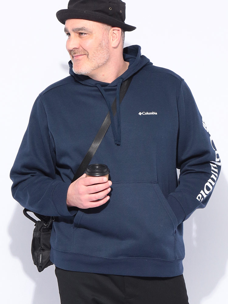 パーカー 裏起毛 スリーブロゴ プルオーバー トップス フード プル