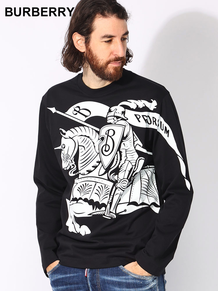 BURBERRY (バーバリー) ビッグEKDプリント クルーネック 長袖 Tシャツ
