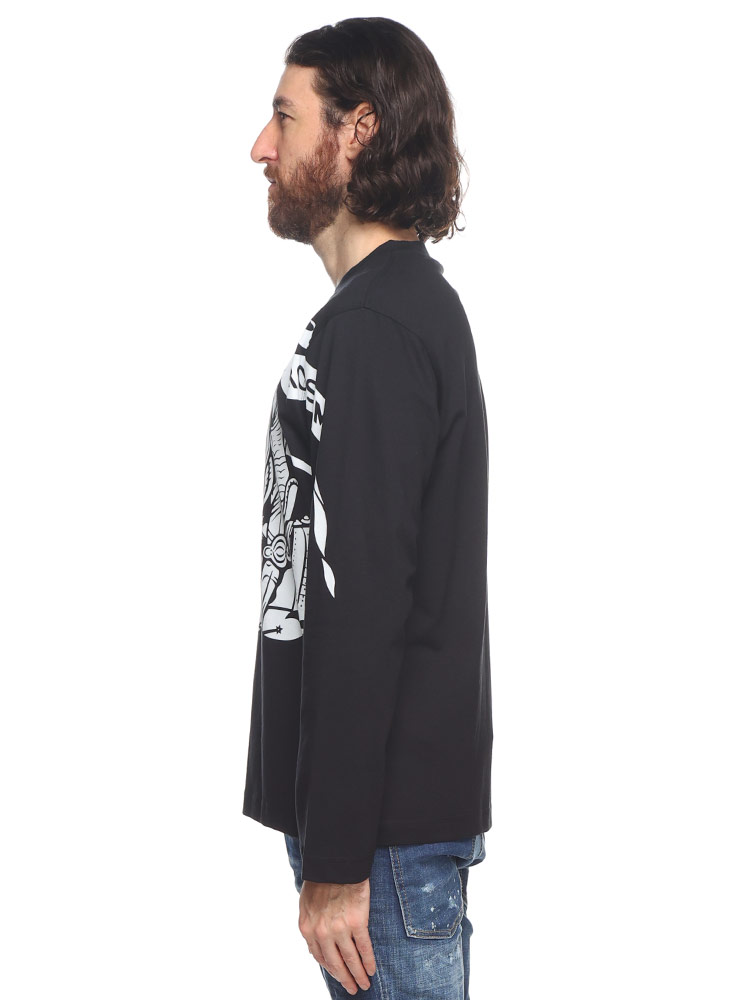 BURBERRY (バーバリー) ビッグEKDプリント クルーネック 長袖 Tシャツ