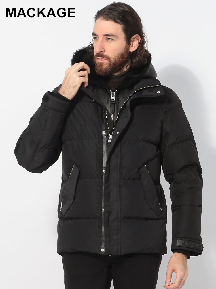 MACKAGE (マッカージュ) ムートンレイヤード フルジップ ダウン