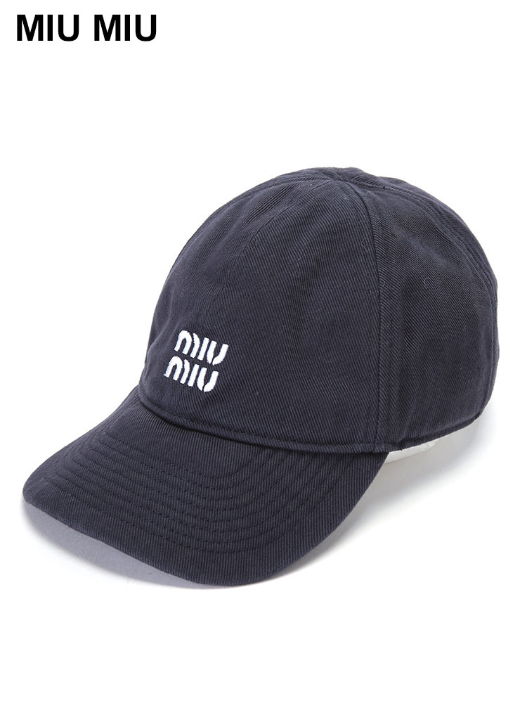 MIU MIU (ミュウミュウ) ロープデザイン ロゴ刺繍 ベースボール
