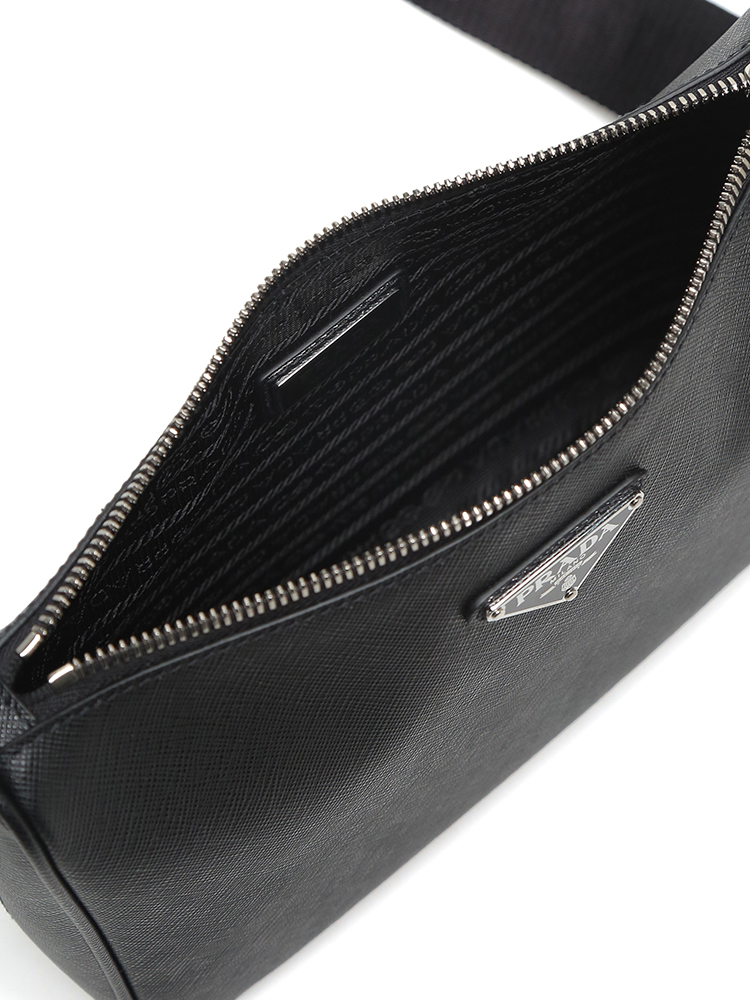 PRADA (プラダ) Re-Nylon サフィアーノレザー ショルダーバッグ