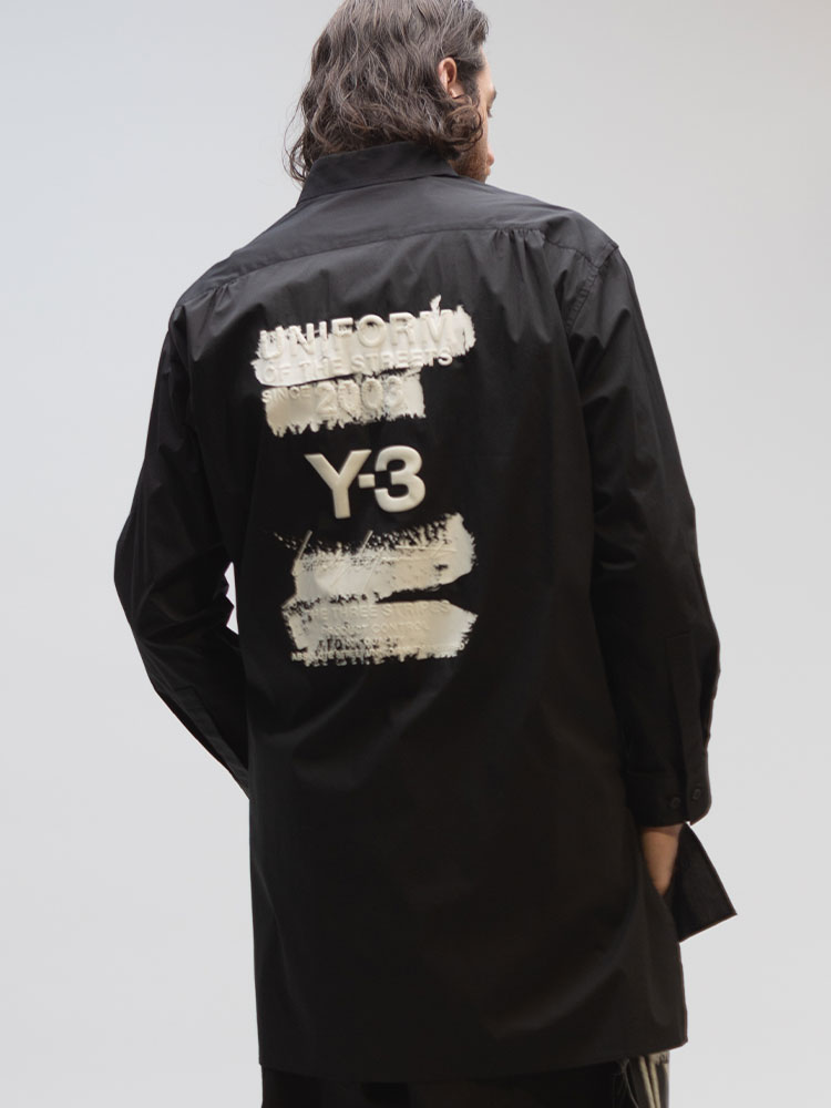 Y-3 (ワイスリー) U グラフィック バックロゴ ロング長袖 シャツ U GFX