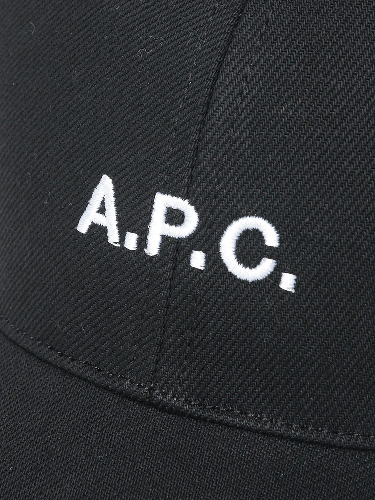 A.P.C. (アーペーセー) ブランドロゴ刺繍 ブラックコットン ベース