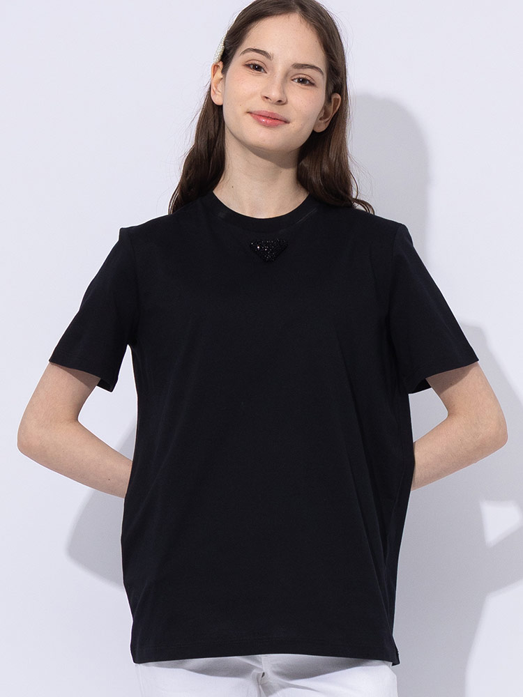 PRADA (プラダ) トライアングル刺繍 クルーネック 半袖 Tシャツ